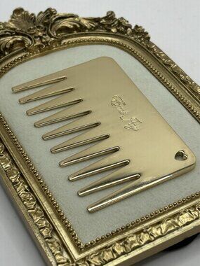 Emi Jay Gold Tone Wide Tooth Hair Comb Heart Cutout Luxury Hair Accessory